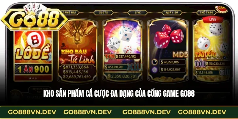 Kho sản phẩm cá cược đa dạng của cổng game GO88